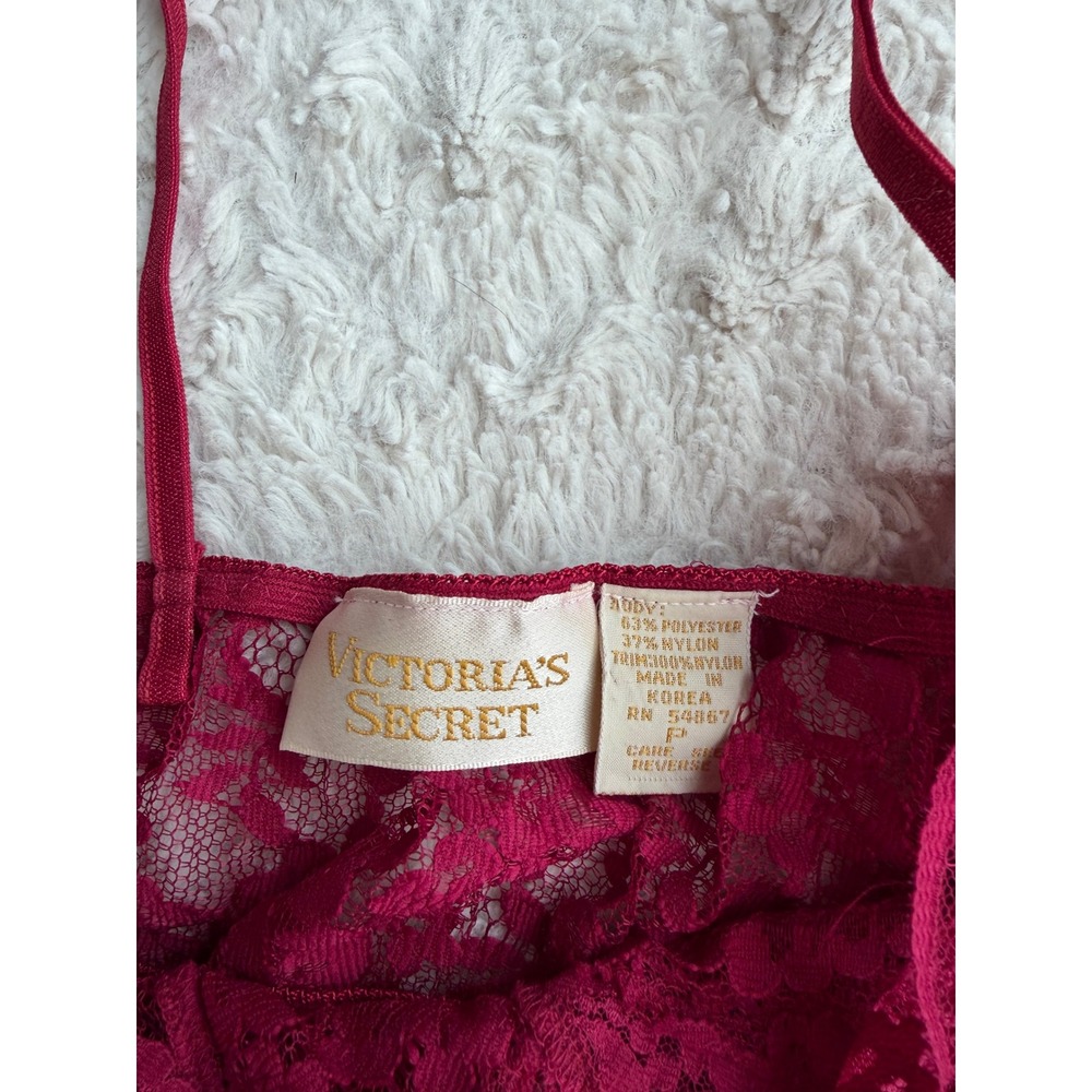 Victoria's Secret Gold Label 90s Vintage Lace‎ Lingerie Set Pink Magenta Small P - Picture 3 of 14